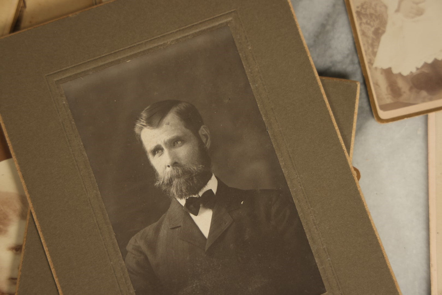 Lot 107 - Grouping Of Twelve Plus Antique Carte De Visite C.D.V. Photographs And Others, Portraits Of Men, Women, Children