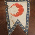 Lot 007 - Antique Circa 1876 U.S. Centennial Civil War Veteran Union Army, XI Corps, 1st Division Parade Flag On Pole, Half Moon Insignia, 32" Partial Pole