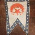 Lot 009 - Antique Circa 1876 U.S. Centennial Civil War Veteran Union Army, VII Corps, 3Rd Division Parade Flag On Pole, Moon And Star Insignia, 40" Pole