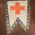 Lot 012 - Antique Circa 1876 U.S. Centennial Civil War Veteran Union Army, VI Corps, 1st Division Parade Flag, No Pole, Red Cross Insignia