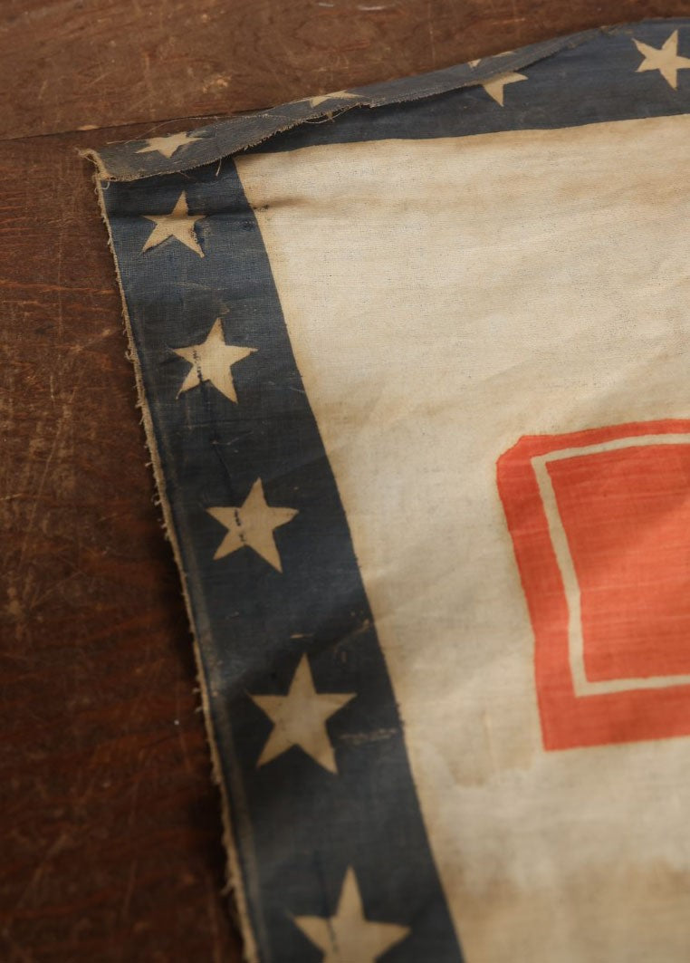 Lot 012 - Antique Circa 1876 U.S. Bicentennial Civil War Veteran Union Army, VI Corps, 1st Division Parade Flag, No Pole, Red Cross Insignia