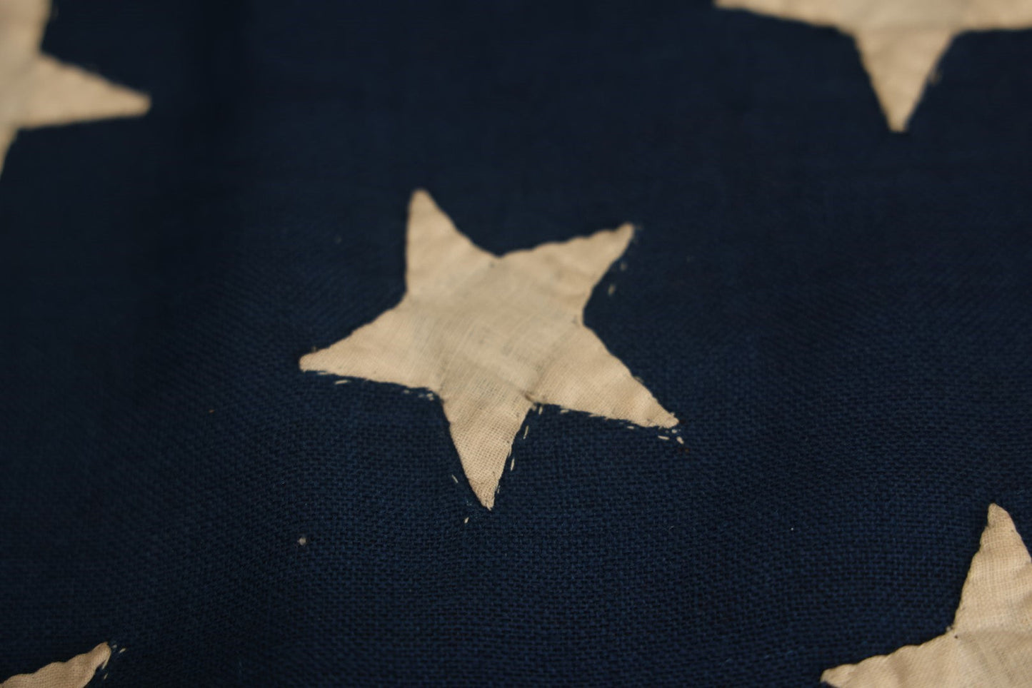 Lot 013 - Antique Hand Sewn United States Thirteen Star Flag, Circa Late 19th Century, Signed G.B. Cook., Note Various Holes And Wear 