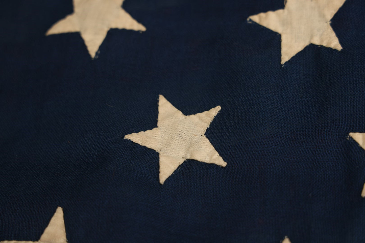 Lot 013 - Antique Hand Sewn United States Thirteen Star Flag, Circa Late 19th Century, Signed G.B. Cook., Note Various Holes And Wear 