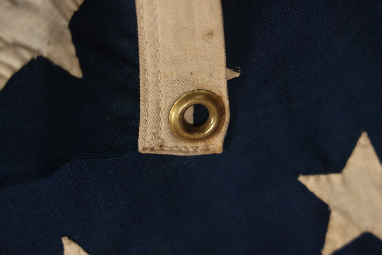 Lot 013 - Antique Hand Sewn United States Thirteen Star Flag, Circa Late 19th Century, Signed G.B. Cook., Note Various Holes And Wear 