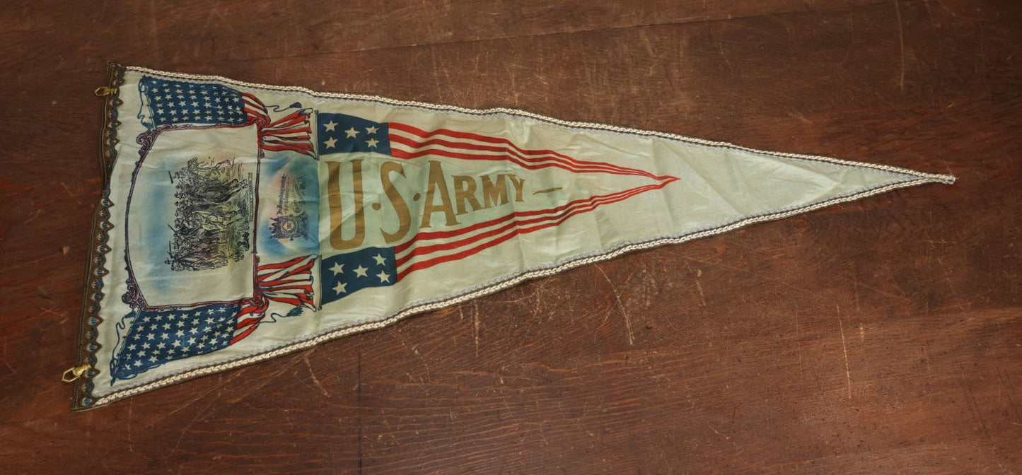 Lot 014 - Antique World War One United States Army Pennant, "In Memory To My Service To My Country, German American War, 1917," With Brass Hand Grommets