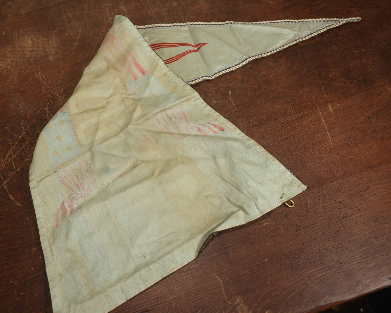 Lot 014 - Antique World War One United States Army Pennant, "In Memory To My Service To My Country, German American War, 1917," With Brass Hand Grommets