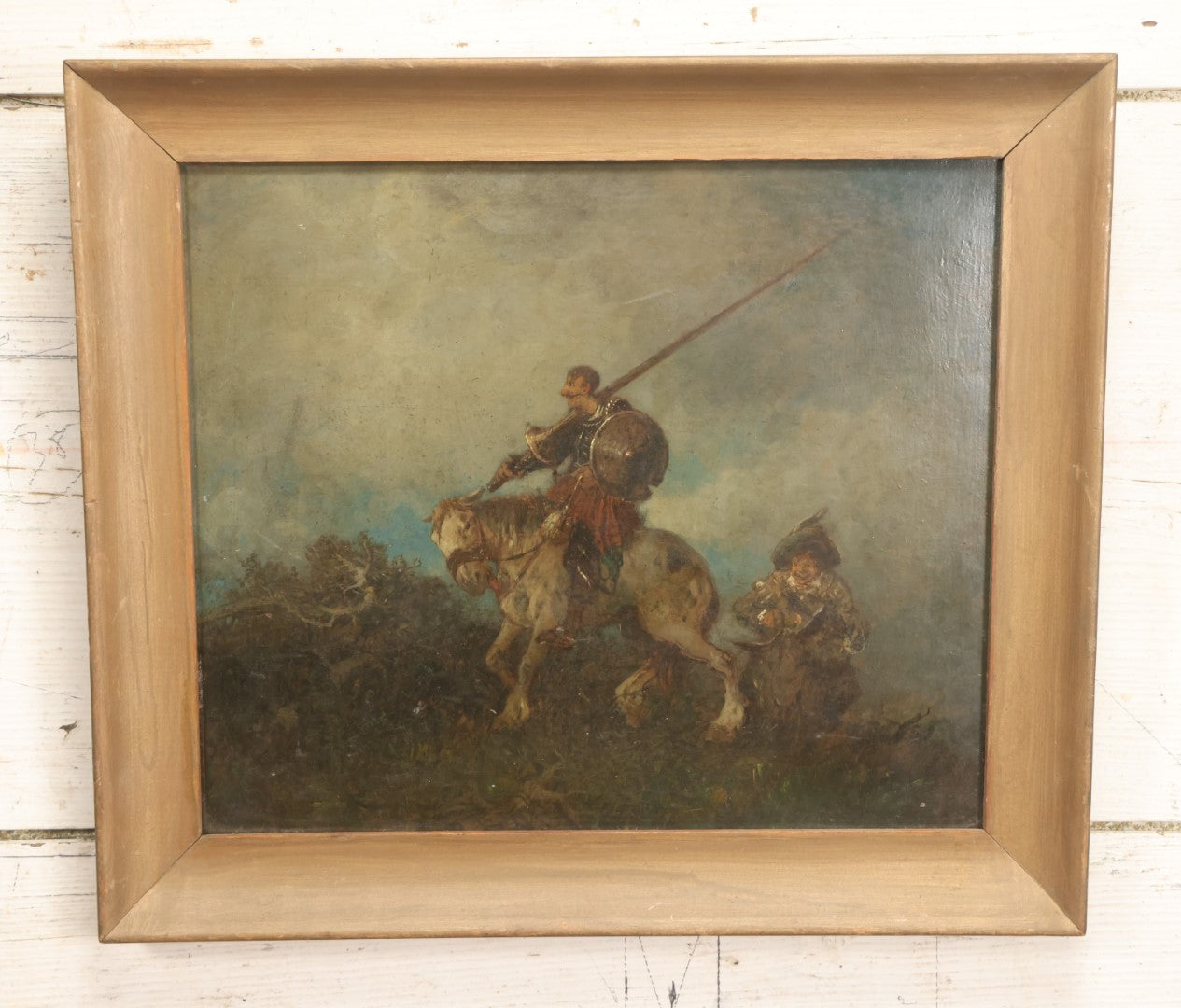 Lot 019 - Antique Late 19th Century Artwork On Brittle Paper, Appears To Be Painting, Of Don Quixote, Possibly By Or After Otto Fedder (German, 1873-1918), See Notes And Photos, 15-1/2" x 13-1/2"