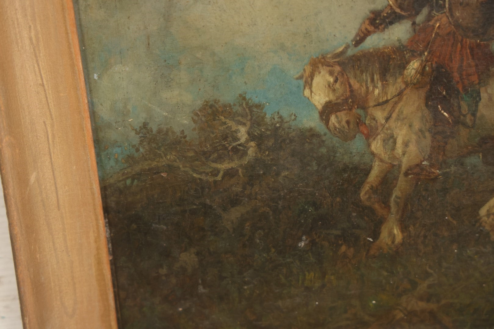 Lot 019 - Antique Late 19th Century Artwork On Brittle Paper, Appears To Be Painting, Of Don Quixote, Possibly By Or After Otto Fedder (German, 1873-1918), See Notes And Photos, 15-1/2" x 13-1/2"