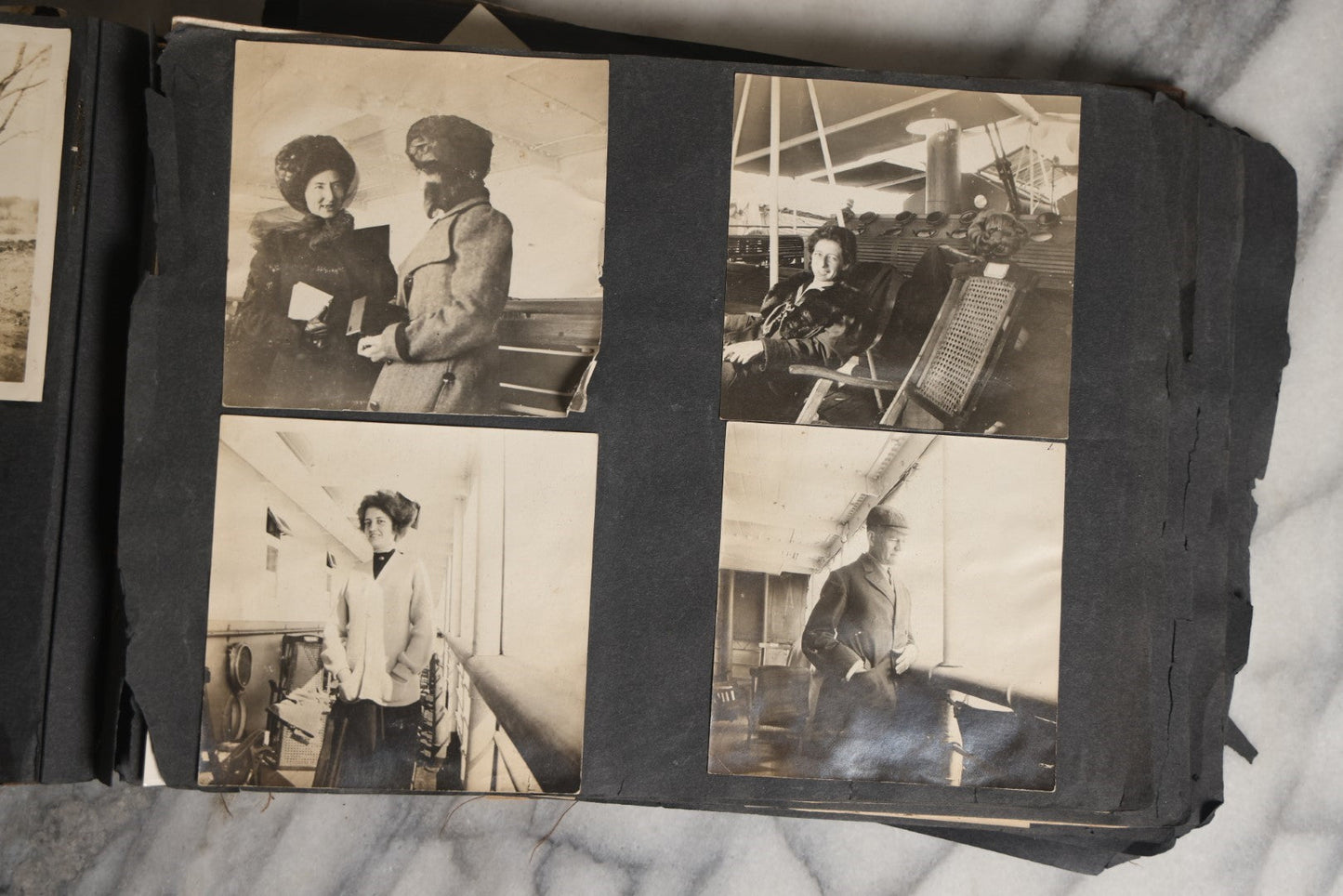 Lot 026 - Antique Early 20th Century Snapshot Photo Album With Many Photos Including Horse Drawn Sleighs, Carriages, Dogs And Pets, And More, Travel Photos, Netherlands, Circa 1910