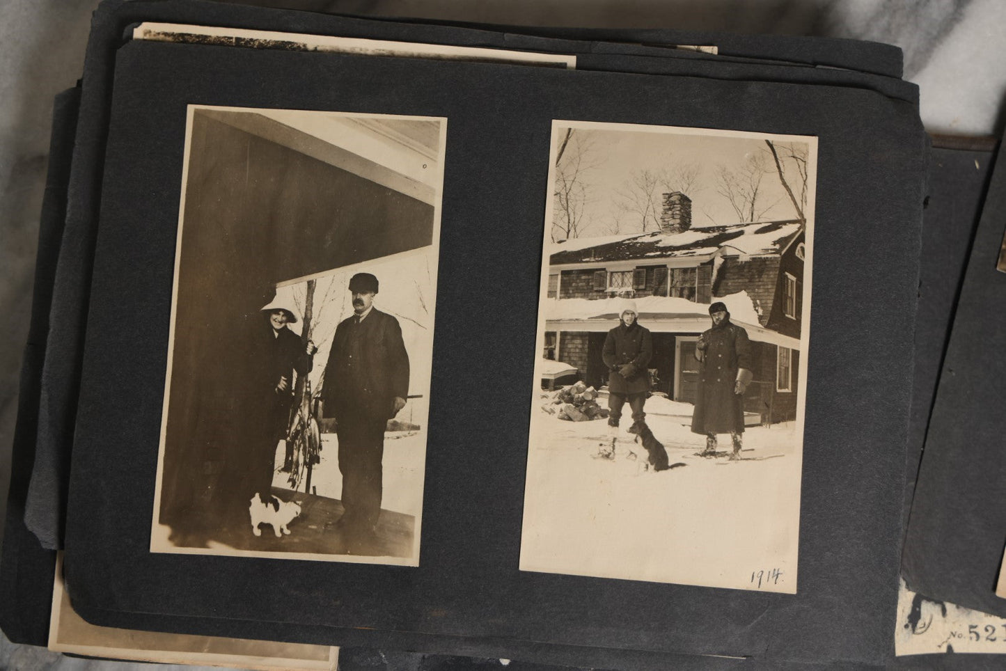 Lot 026 - Antique Early 20th Century Snapshot Photo Album With Many Photos Including Horse Drawn Sleighs, Carriages, Dogs And Pets, And More, Travel Photos, Netherlands, Circa 1910