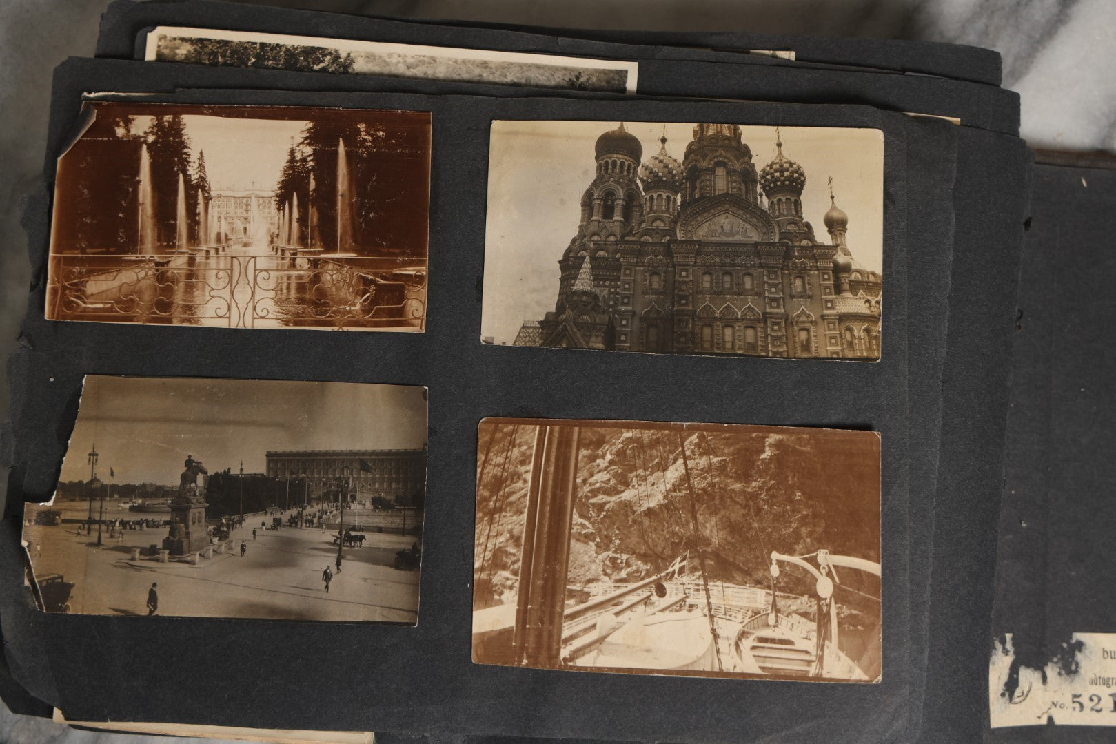 Lot 026 - Antique Early 20th Century Snapshot Photo Album With Many Photos Including Horse Drawn Sleighs, Carriages, Dogs And Pets, And More, Travel Photos, Netherlands, Circa 1910