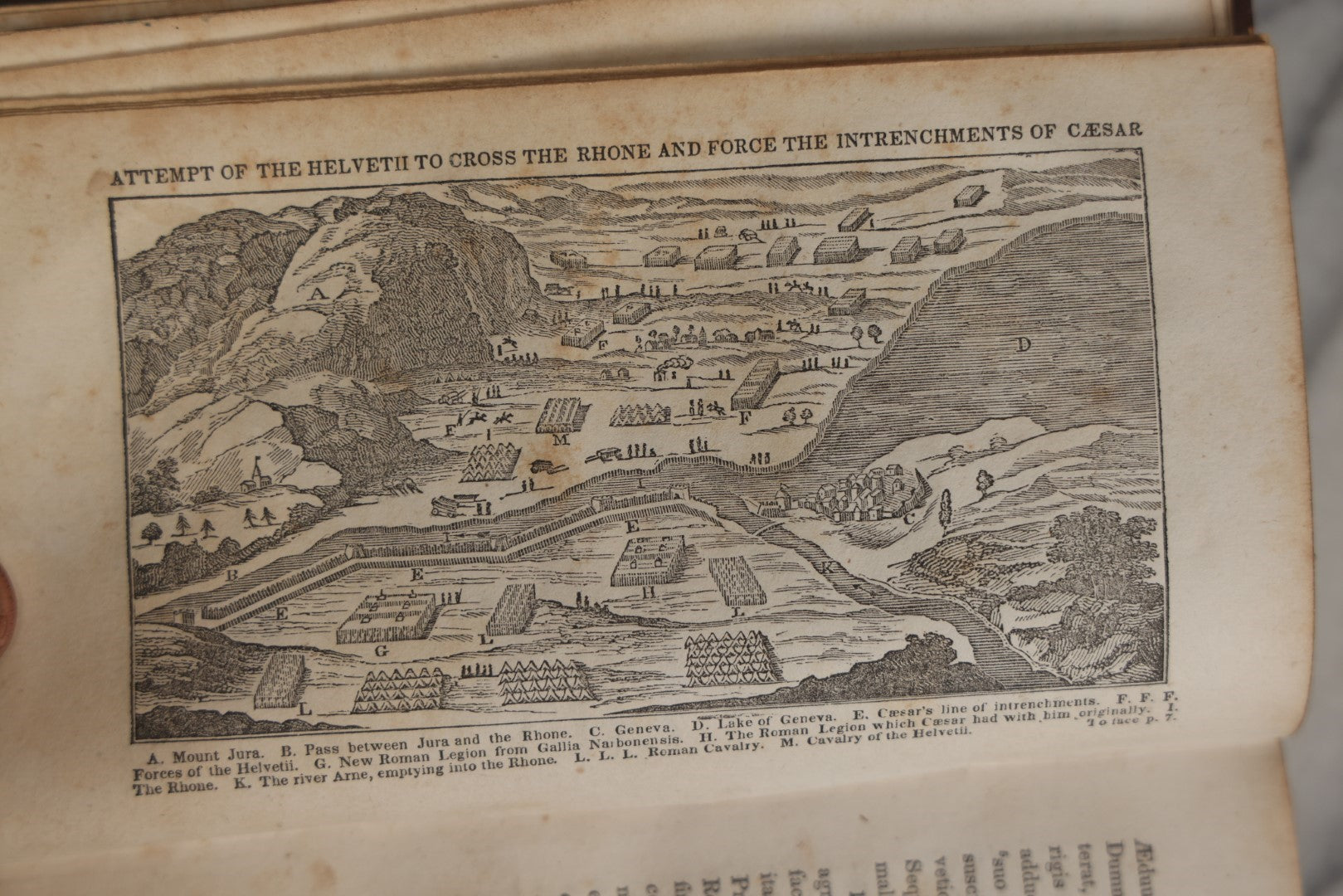 Lot 032 - Anthon's Caesar, "Caesar's Commentaries On The Gallic War And The First Book Of Greek Paraphrase" Antique Book By Charles Anthony, Published 1840 By Harper & Brothers, New York, Illustrated With Battle Formation Engravings