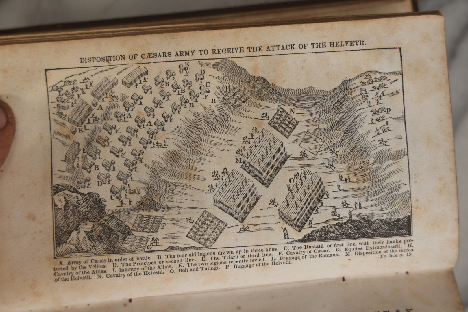 Lot 032 - Anthon's Caesar, "Caesar's Commentaries On The Gallic War And The First Book Of Greek Paraphrase" Antique Book By Charles Anthony, Published 1840 By Harper & Brothers, New York, Illustrated With Battle Formation Engravings