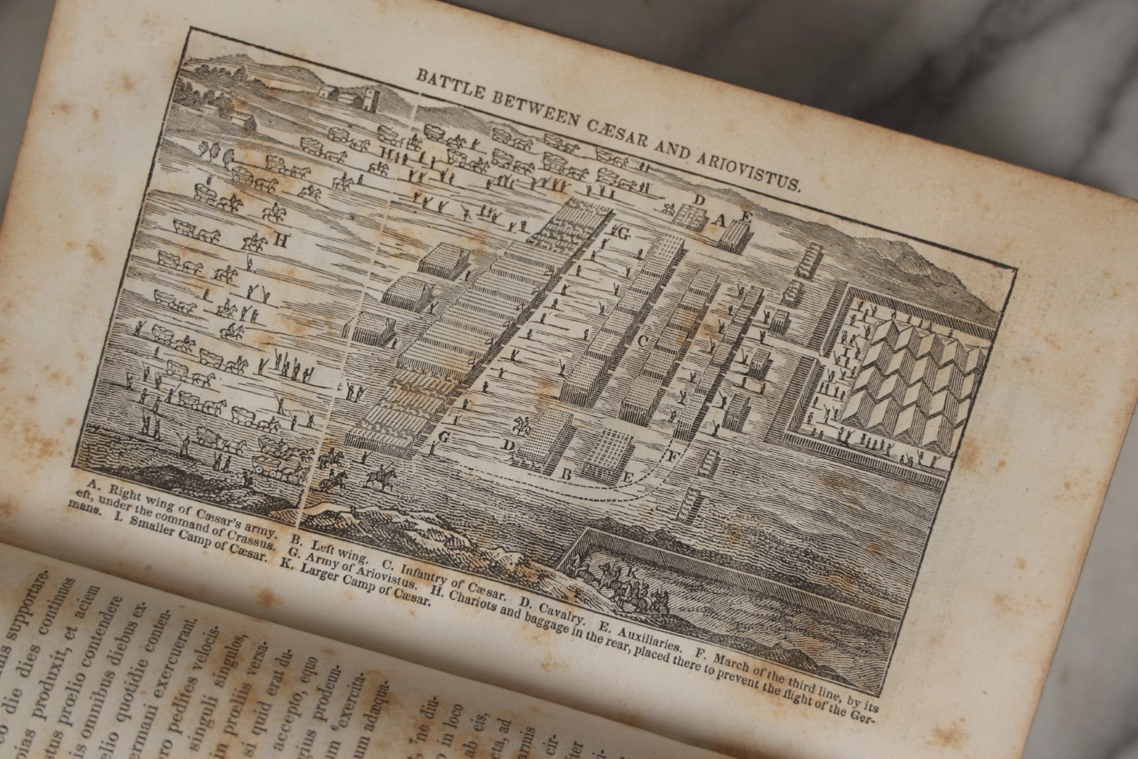 Lot 032 - Anthon's Caesar, "Caesar's Commentaries On The Gallic War And The First Book Of Greek Paraphrase" Antique Book By Charles Anthony, Published 1840 By Harper & Brothers, New York, Illustrated With Battle Formation Engravings