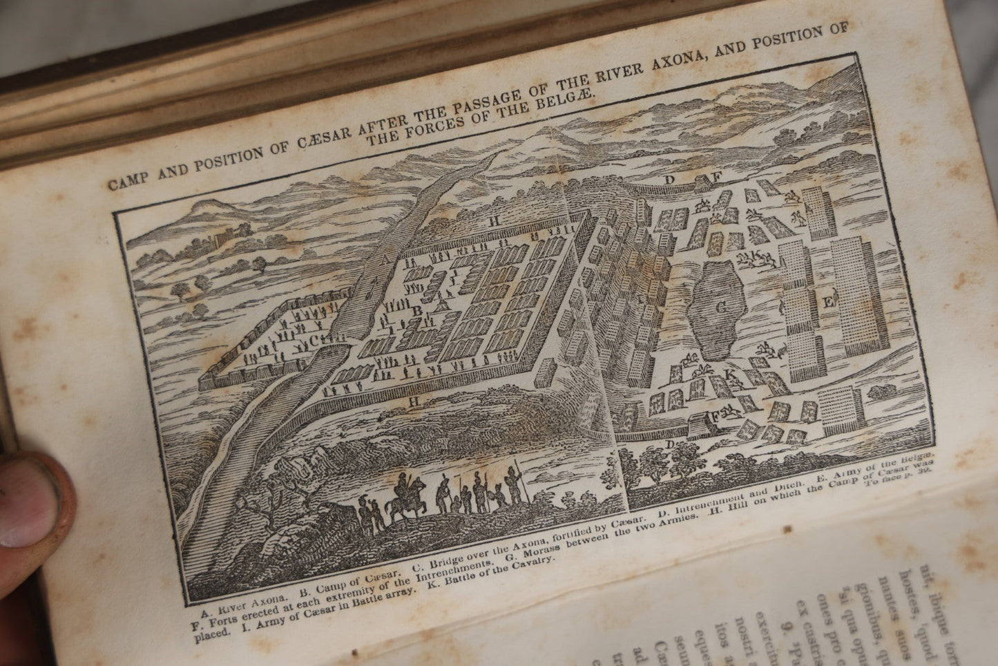 Lot 032 - Anthon's Caesar, "Caesar's Commentaries On The Gallic War And The First Book Of Greek Paraphrase" Antique Book By Charles Anthony, Published 1840 By Harper & Brothers, New York, Illustrated With Battle Formation Engravings