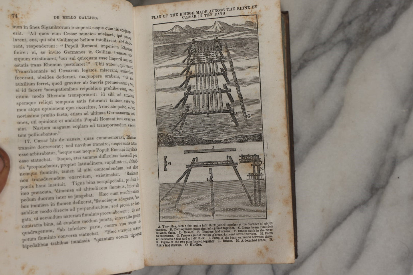 Lot 032 - Anthon's Caesar, "Caesar's Commentaries On The Gallic War And The First Book Of Greek Paraphrase" Antique Book By Charles Anthony, Published 1840 By Harper & Brothers, New York, Illustrated With Battle Formation Engravings