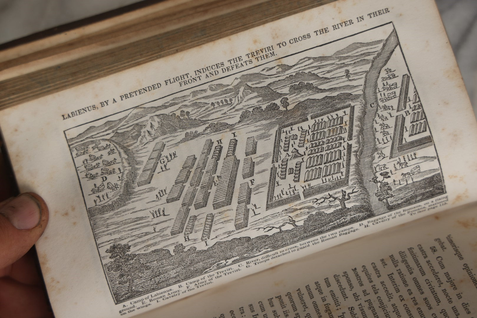 Lot 032 - Anthon's Caesar, "Caesar's Commentaries On The Gallic War And The First Book Of Greek Paraphrase" Antique Book By Charles Anthony, Published 1840 By Harper & Brothers, New York, Illustrated With Battle Formation Engravings