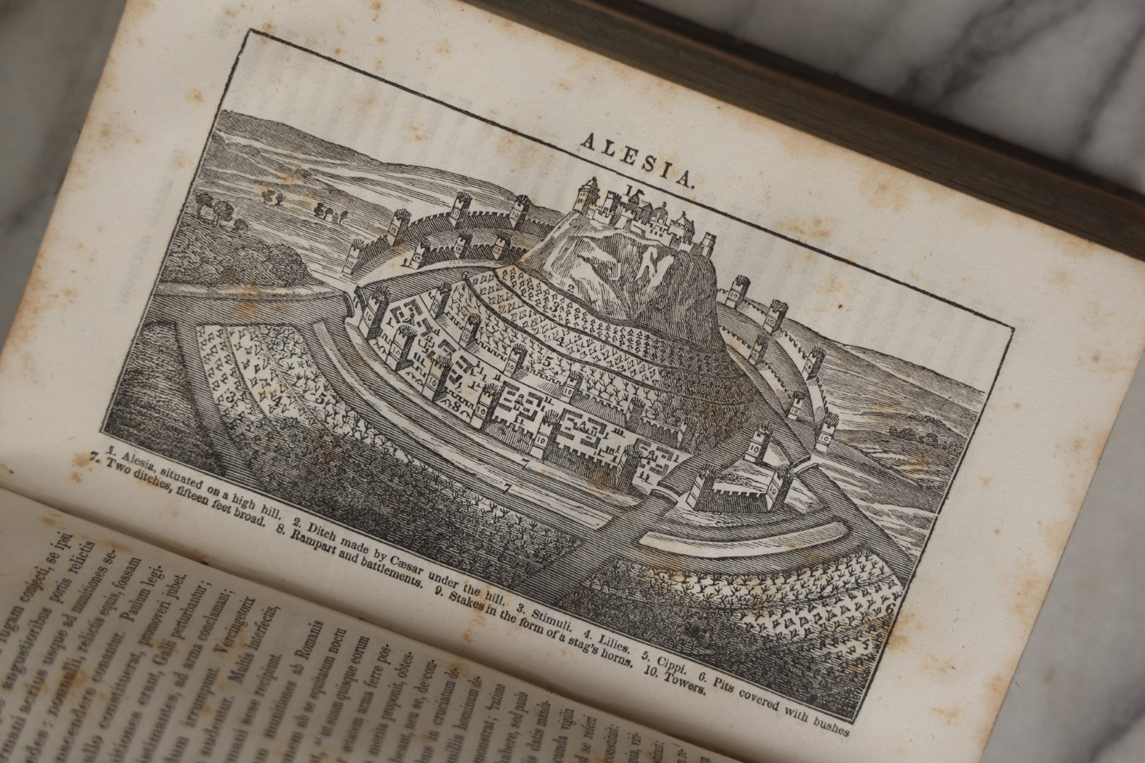 Lot 032 - Anthon's Caesar, "Caesar's Commentaries On The Gallic War And The First Book Of Greek Paraphrase" Antique Book By Charles Anthony, Published 1840 By Harper & Brothers, New York, Illustrated With Battle Formation Engravings