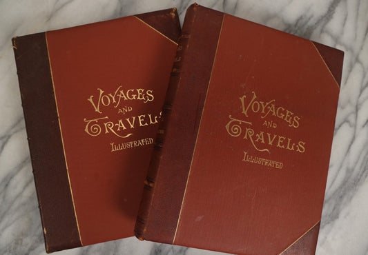 Lot 037 - "Voyages And Travels Or Scenes In Many Lands" Volumes Ii And Iii, Illustrated, Copyright 1887 By E.W. Walker & Co.