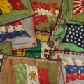 Lot 039 - Grouping Of Ten Antique Tobacco Felt Flags, Including Japan, 2 x Russia, Italy, Mexico, Cuba, Belgium, Netherlands, Austria-Hungary, And The Union Jack, Various Wear.
