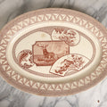 Lot 044 - Antique Warwick Transfer Ware Serving Platter, Featuring "A Wounded Stag Attacked By Two Dogs," After Edwin Landseer