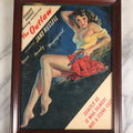 Lot 049 - Vintage Framed Movie Advertisement For Howard Hughes' "The Outlaw" Introducing Jane Russell, Pinup