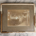 Lot 050 - Antique Framed Boarded Photograph Of A Bar Room, Four Men At The Bar With Barkeeper, Beer Advertisements, Etc