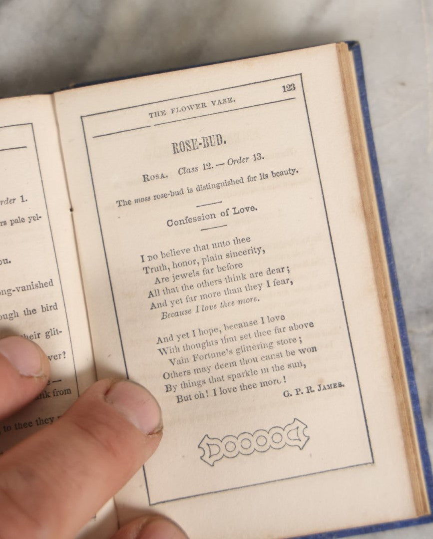 Lot 054 - "The Flower Vase Containing The Language Of Flowers And Their Poetic Sentiments" Antique Botanical Poetry Book By Miss S.C. Edgarton, Published 1853