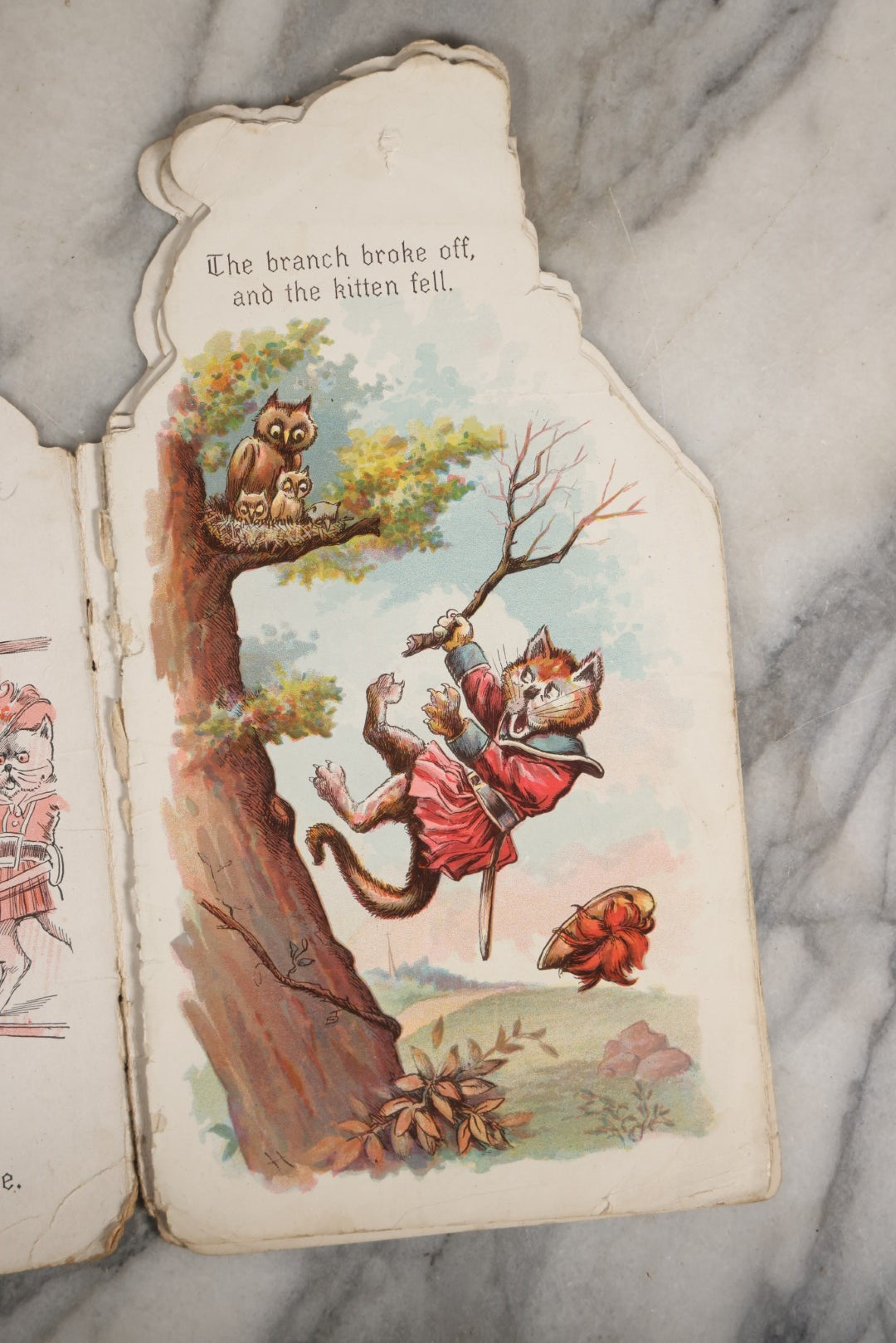 Lot 055 - "The Robber Kitten" Antique Illustrated Children's Book, Copyright 1897 By Mcloughlin Bros, New York, Note Loose Pages