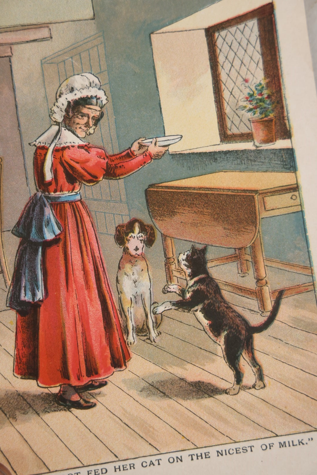 Lot 056 - "Dame Trot And Her Comical Cat" Antique Illustrated Children's Book, Pleasewell Series Copyright 1890 By Mcloughlin Bros, New York