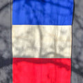 Lot 078 - Vintage French Flag On Pole, Approximately 3 Feet By 5 Feet, Various Wear And Staining