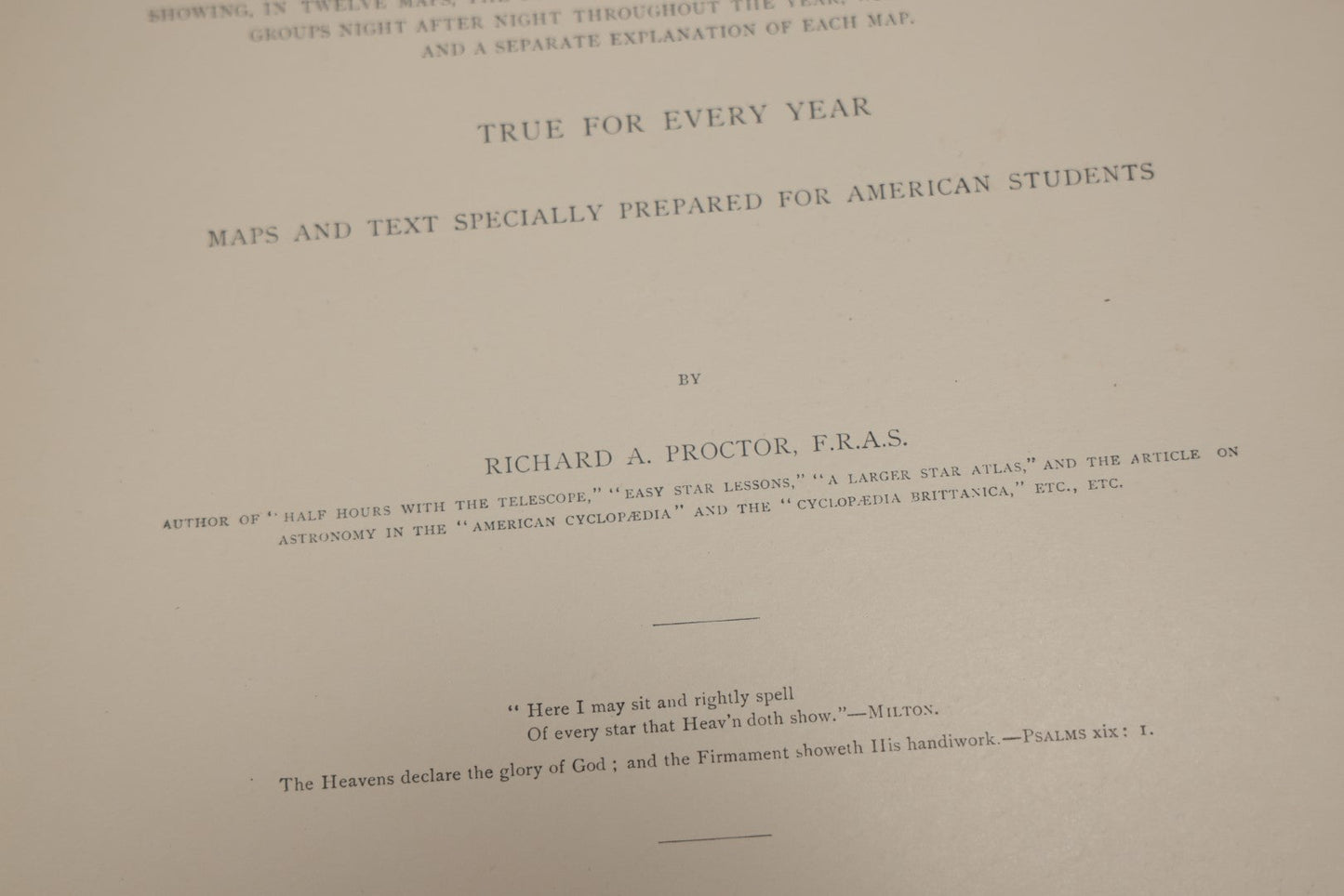 Lot 003 - "Half Hours With The Stars" Antique Astronomy And Constellation Book By R.A. Proctor, Published By G.P. Putnam's Sons, The Knickerbocker Press, 1887