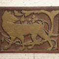 Lot 010 - Vintage Hand Carved Folk Art Panel Depiction Of A Wolf, Carved Artist Signature A.A. On Back, Dated 1933, 16-1/2" x 11-1/4"