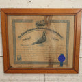 Lot 014 - Antique Diploma From The National Federation Of American Homing Pigeon Fanciers, Given To Mr. W.H. Praul, Germantown, Pennsylvania, May 1895