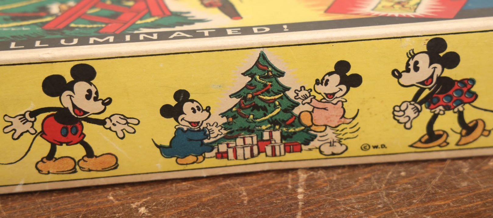 Lot 015 - Mickey Mouse Christmas Lights Set In Box By Noma, Catalogue No. 105, With Mazda Lamps, In Box, Non Working, Circa 1930s