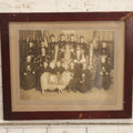 Lot 020 - Antique Boarded Group Photo, Fraternal Gathering, Likely Knights Of Pythias, With Goat And Skull And Crossbones Scene Bearers Robes, In Frame, 11-1/4" x 9-1/4"