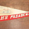 Lot 027 - Vintage 34" Pasadena High School P.H.S. Felt Pennant, Pasadena California, With Stitched Letters And Print Of High School Building
