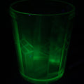 Lot 030 - Vintage Green Depression Uranium Vaseline Glass Ice Bucket, Glows Under Black Light / U.V. Light, With Silvertone Handle, Etched Design