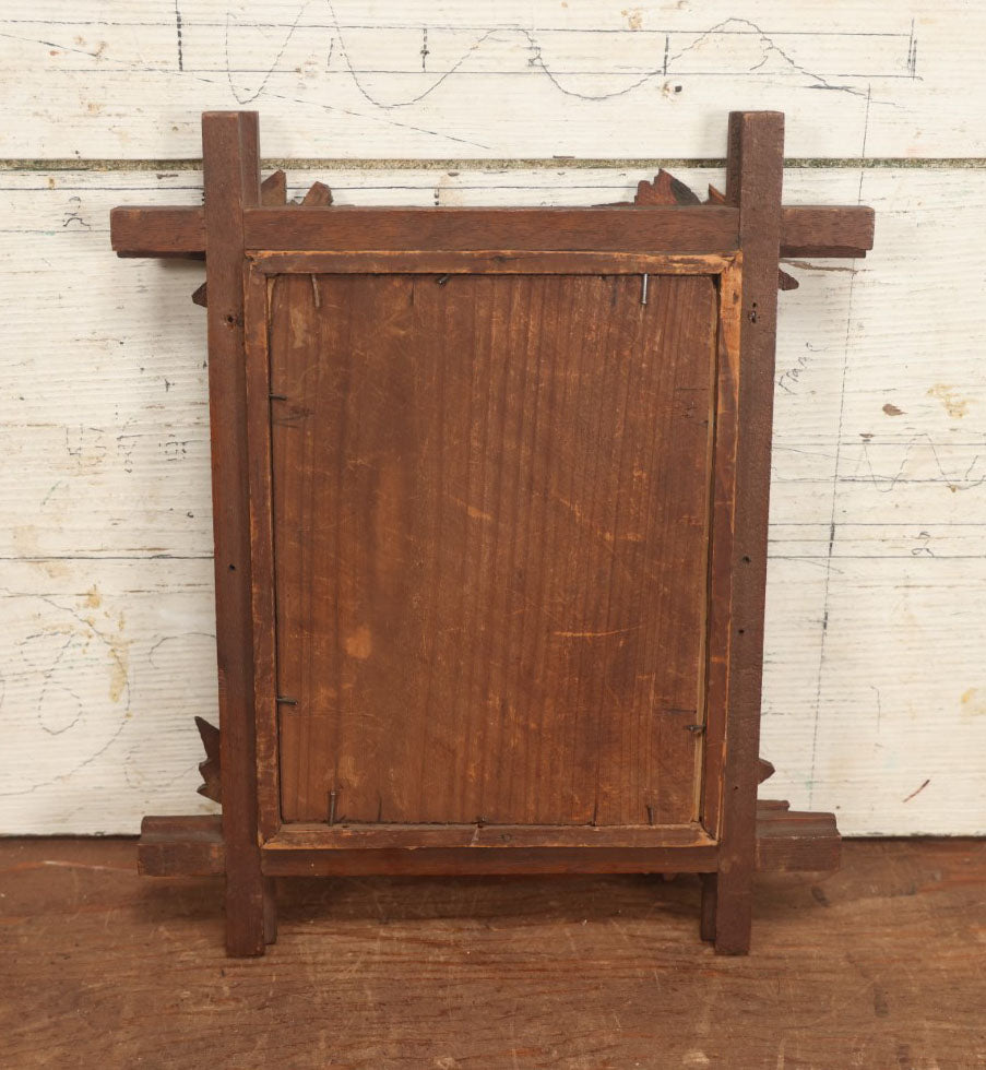 Lot 036 - Antique Boarded Oval Photo Of Two Babies, Likely Twins, In A Carved Oak Leaf Frame