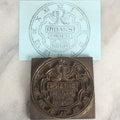 Lot 042 - Antique Ribak's Shoes Of The Hour Printing Press Advertising Block With Clock Motif