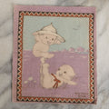Lot 044 - Antique Original Rose O'Neill Kewpie Doll Tobacco Felt Rug, Dated 1914, Kewpie Balancing On Kewpie's Feet
