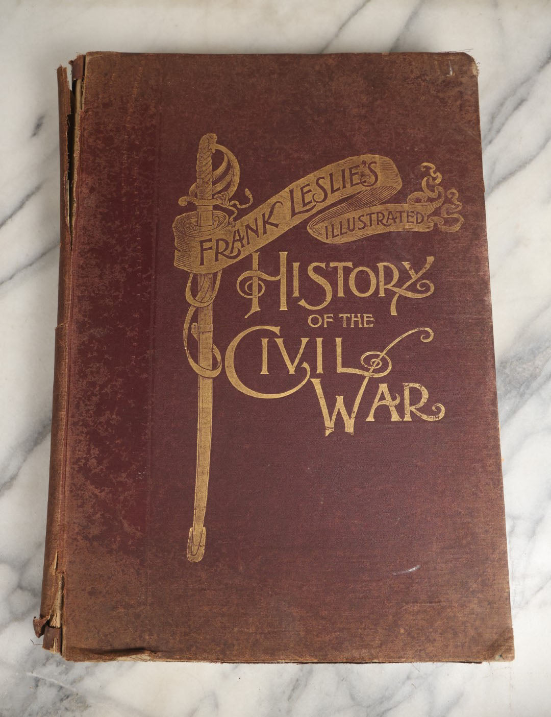 Lot 053 - "Frank Leslie's Illustrated History Of The Civil War" Antique Book, Published By Mrs. Frank Leslie Publishers, 1895, Note Heavy Binding Wear, Loose And Damaged Pages