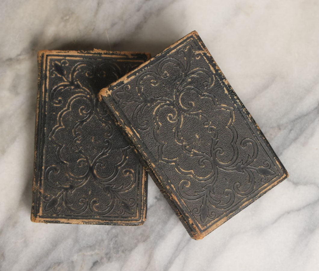 Lot 057 - "The Poetical Works Of Mrs. Hemans" Pair Of Antique Poetry Books, Poetry Of Felicia Dorothea Hemans Volumes I And II, Note Wear, Poems On Death And More