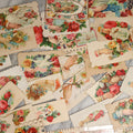 Lot 058 - Grouping Of 30+ Antique Victorian Hand Motif Calling Cards And Die Cuts, Victorian Scraps And More, With Flowers, Saying, And Names