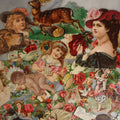 Lot 061 - Grouping Of 25+ Antique Victorian Die Cut Scraps Including Children, Women, Flowers, Dogs, Animals, And More