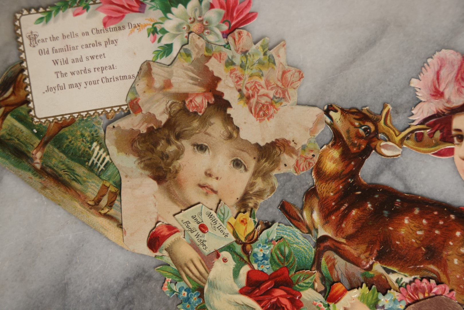 Lot 061 - Grouping Of 25+ Antique Victorian Die Cut Scraps Including Children, Women, Flowers, Dogs, Animals, And More