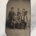 Lot 066 - Single Antique Tintype Photograph Of Five Men Goofing Off, Strange Dress
