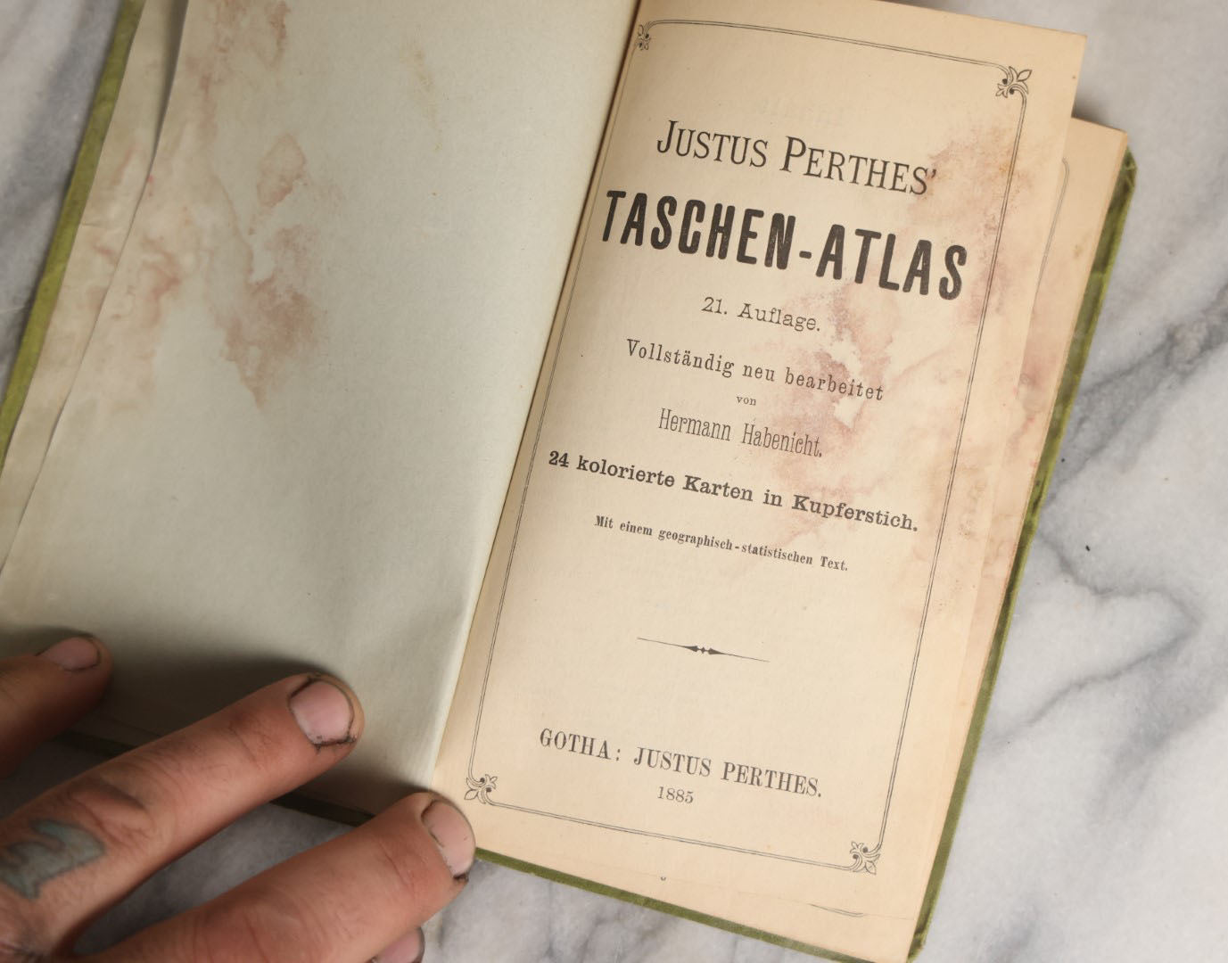 Lot 071 - Single Ephemera Piece, Justin Perthes' Taschen Atlas, German Map Atlas, 1885