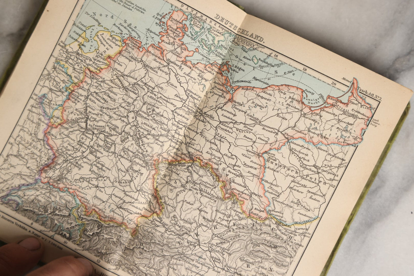 Lot 071 - Single Ephemera Piece, Justin Perthes' Taschen Atlas, German Map Atlas, 1885