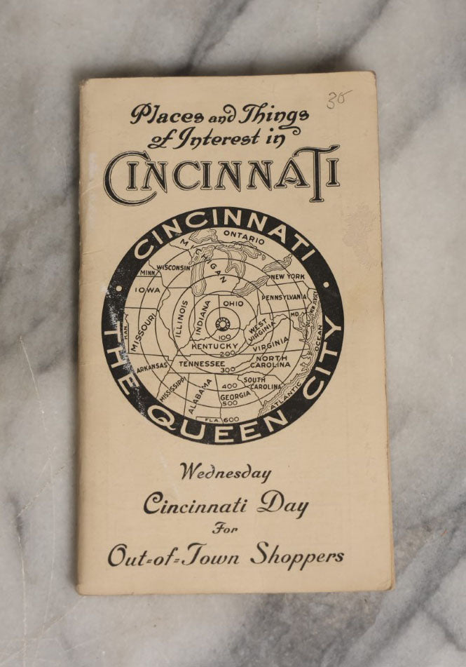 Lot 073 - Single Ephemera Piece, Places And Things Of Interest In Cincinnati, Ohio, The Queen City